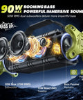 Portable Bluetooth Speaker With 90W Max Output, Beast Bass Dual Subwoofers And Boombox Sound, IPX6 Waterproof, 40 Hours
