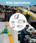 All Purpose Hose Clamps Kit For Plumbing, Automotive And Mechanical Projects in use for pipes and automotive under hood