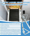55-2 Attic Ladder Hinge Arms With Springs No Fuss Replacement Kit for Attic Ladders After 2010 with checklist and parts shown