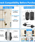 Compatibility guide for Rock Solid 5 In 1 Smart Deadbolt With Handle Fingerprint Scanner And Keypad Keyless Entry Door Lock dimensions.