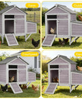 Wooden Chicken Coop For Two Chickens With Expandable Run Nesting Box And Pull Out Tray Outdoor Hen And Duck Shelter