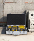 Premium 10 Pcs Diamond Core Drill Bit Set With Heavy Duty Hole Saw Kit In Yellow For Cutting Tile Granite Marble And Stone Smooth And Fast open case