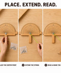 Boss Level Wooden Angle Ruler And String Line Corner Angle Finder Tool Delivering Straight Up Precision for marking angles.