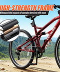 26 Inch Mountain Bike With Dual Suspension For Men Women And Adults, 7 Speed MTB With Front And Rear Disc Brakes, Alloy Wheels, High Carbon Steel Frame