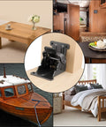 Eight Pack 0 To 90 Degree Folding Hinges Built Tight For Smooth Home Improvements Beefy Self Locking Steel Brackets handling 500 pounds in use on wooden furniture.