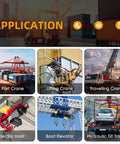 Image showing applications of 2 In 1 Crane Remote With 656 Ft Wireless Range for industrial crane control in various settings.