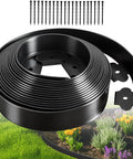 No Dig Garden Edging Kit 2 Inch Tall 20 Foot Border With 20 Stakes Plastic Lawn Edging For Flower Beds, Lawns, Yards And Paver Borders