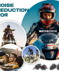 Wind Noise Reducing Ear Plugs For Motorcycles 2 Pairs Reusable Hearing Protection visible with motorcycle rider and ear plugs