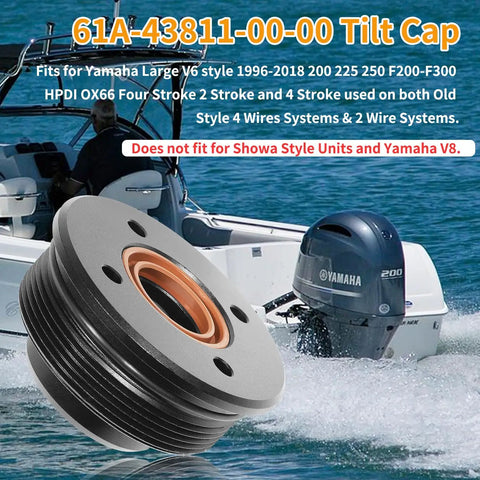 Tilt Cap Gland With Seals For Beefy V6 Outboard Motors 200 225 250 300 HP End Cap Tilt Cylinder Fits 1996 To 2018 3.3L Marine Engine