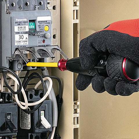 Using Electric Ball Grip Screwdriver With One Bit, 3.6V Li Ion Battery, 800 mAh, 280 RPM, for electrical panel work
