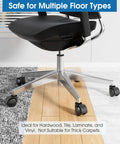 Office chair with heavy duty office chair caster wheels on hardwood and rug surface
