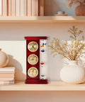 Dope Analog Weather Station With Galileo Thermometer Barometer Hygrometer And Quartz Clock for indoor outdoor use on shelf
