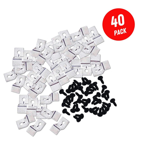 Table Top Fasteners Set With Screws, Heavy Duty Solid Steel Construction For Woodworking Projects, includes 40 clips and screws