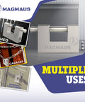 Armored High Security Padlock For Outdoor Storage Units Sheds Gates And Garages Weatherproof Heavy Duty Lock demonstration
