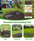 Heavy Duty Lawn Leveling Rake With 30x10 Plate And 6 Ft 2 In Adjustable Stainless Steel Handle used in farm setting