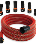 Versatile 16 Foot Vacuum Hose Kit With 6 Adapters For Dust Collection Fits Major Vacuum Brands for woodworking or home use
