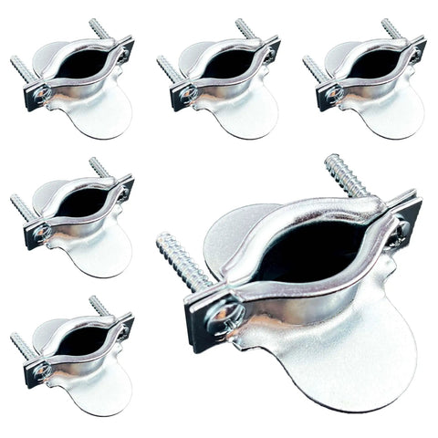 Two Piece Dryer Cord Strain Relief Clamp Kit with screws, showing steel construction and secure fitting for dryers