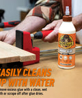 Heavy Duty Wood Glue For Indoor And Outdoor DIY Projects, Water Resistant 36 Ounce Bottle, Fast Clamp Time Of 20-30 Minutes