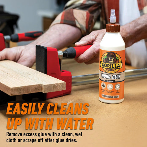 Heavy Duty Wood Glue For Indoor And Outdoor DIY Projects, Water Resistant 36 Ounce Bottle, Fast Clamp Time Of 20-30 Minutes