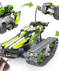 3 In 1 RC Tracked Stunt Racer Building Kit With 353 Pieces, Build Tumbling Robot And Spin Car, STEM Construction Toy For Kids Ages 8 To 12, Compatible With Orange Model, Six Total Models To Create And Play, shown as RC tracked racer
