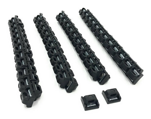 Ultra Strong Magnetic Cable Tie Mounts Pack of 100 in black, mini magnetic fasteners displayed on white background.