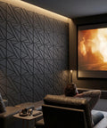 Top Shelf 12 Inch Acoustic Panels For Walls High Density Soundproof Polyester Foam Tiles in a home theater setting.