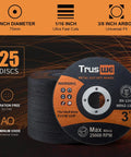 3 Inch Cut Off Wheels 25 Pack for Metal and Stainless Steel, 3/8 Inch Arbor, 1/16 Inch Thick, High Speed 25000 RPM Cutting Discs