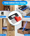 Slim Magnetic Cabinet Door Catches Set Of 9 Pairs Matte Black Stick On No Drill Adhesive Magnets used on cabinets and drawers