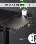 White Clamp On Desk Extender For A Sweet Home Office Upgrade Foldable Desktop Shelf showing compatibility dimensions and tray size