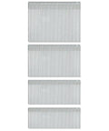 Rock Solid 16 Gauge Stainless Steel Finish Nails One Inch Through Two And A Half Sizes 1200 Count Heavy Duty Collated Fasteners, three stacks of nails.
