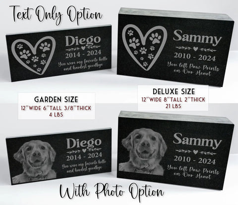 Personalized Pet Memorial Stone With Photo For Dogs And Cats Custom Headstone And Garden Marker With Image For Remembrance Engraved