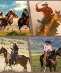 Riders showcasing Western Leather Horse Training Fork with Girth Attachment 1 Inch Wide by 28 Inches Long during training riding sessions