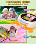 Kids Microscope Orange Deer Digital Handheld STEM Kit With 1080P Camera And 600X Zoom Cool Portable Science Toy For Outdoor Camping And Backyard Fun Educational Gift For Boys And Girls Ages 5-12. Orange-white handheld microscope with screen showing insect close-up