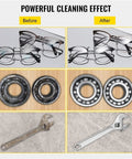 Powerful cleaning results of eyeglasses and metal parts after using Top Tier Ten Liter Ultrasonic Cleaner With Fast Heat And Digital Timer Pro Grade Forty KHz Slick Stainless Steel Degreaser That Knocks Out Grease No Sweat For Tools Auto Parts Glasses Dentures Lab Gear.
