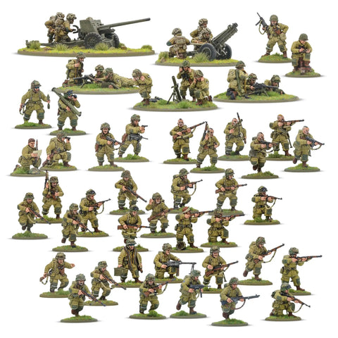 Bolt Action Currahee Us Airborne D Day Starter Army Miniatures Set For WWII Tabletop Wargaming with paratrooper figures