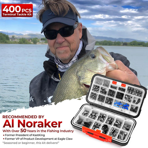 Freshwater Terminal Tackle Kit With 400 Pieces And 19 Plus Rig Options, Hooks, Weights And Sinkers, Jig Hooks, Floats And Bobbers, Endorsed By A Fishing Expert For Pro Grade Angling