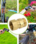 Swivel Garden Hose Fitting Connector Three Quarter Garden Hose Thread Metal With Rubber Washer Leak Proof Replacement Part For Irrigation at hose sprayer