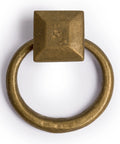 Peg And Ring Pulls 2 Inch Set Of 2 Solid Brass Cabinet And Furniture Hardware with square mount for doors and drawers