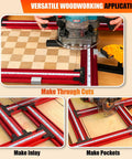 Adjustable Router Jig For Game Changing Woodworking, Smooth routing with inlay and pocket cuts on wood with aluminum rail.