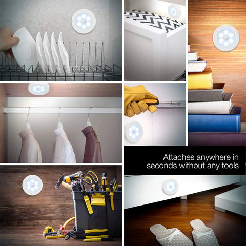 Motion Sensor Light 3 Pack No Wiring Battery Operated Stick Anywhere Closet Wall Stair Hallway Bathroom Bedroom Kitchen Cabinet Lights Auto On In The Dark Cool White