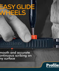 Smooth Self Locking Contour Scribe Tool No Sweat Precision Marking Gauge For Woodworking Carpentry with easy glide wheels in use.