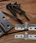 Stainless Steel Torque Hinge Set With Damping For Doors Cabinets And Windows 0.8 Nm Positioning Hinge and screws on wood surface