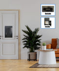Drop Dead Secure Exterior Door Drop Box With Rear Access For Mail And Keys Anti Fishing Security Design Built Tough Zero Drama Operation In Matte Black visible in modern interior setting.