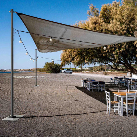 8 Ft Heavy Duty Shade Sail Pole With Windproof Bracket And Connecting Kits For Canopy, Awning, Tent, Tarp, Deck, Patio And Garden Use In Durable Weather Resistant Black Iron To Level Up Your Outdoor Shade Game