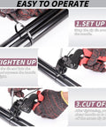 Heavy Duty Metal Zip Ties Kit With Gun Tool And Cutter 400 Pieces Of 6 8 And 12 Inch Self Locking Cable Ties in use with gloves