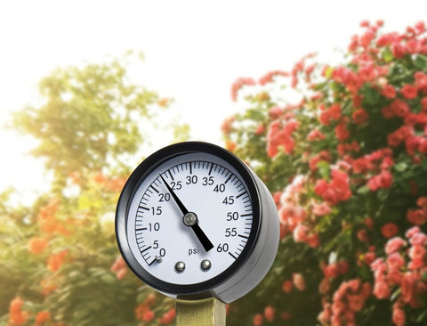 Aquatix Pro pool filter pressure gauge, 2-inch dial, 0-60 psi, mounted outdoors
