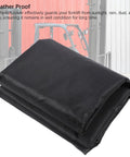 Rid Your Rig From Rain And Dirt With This Straight Up Tough Six Hundred Denier Forklift Cover Featuring Universal Fit And Reflective Strips For Total Job Site Peace Of Mind, black folded cover made of 600D material.