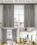 Heavy Duty Tension Curtain Rod For Windows 42 To 123 Inches installed holding thick blackout curtains in various rooms.