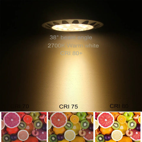MR16 LED Bulbs 7W GU5.3 Easy Install Replacement For 50W 60W 70W 75W Halogen, 2700K Warm White, 12V, lighting fruit display