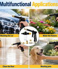 Beastly High Pressure Hose Nozzle For Garden Hose, Adjustable Spray Wand For Car Wash And Outdoor Cleaning uses shown
